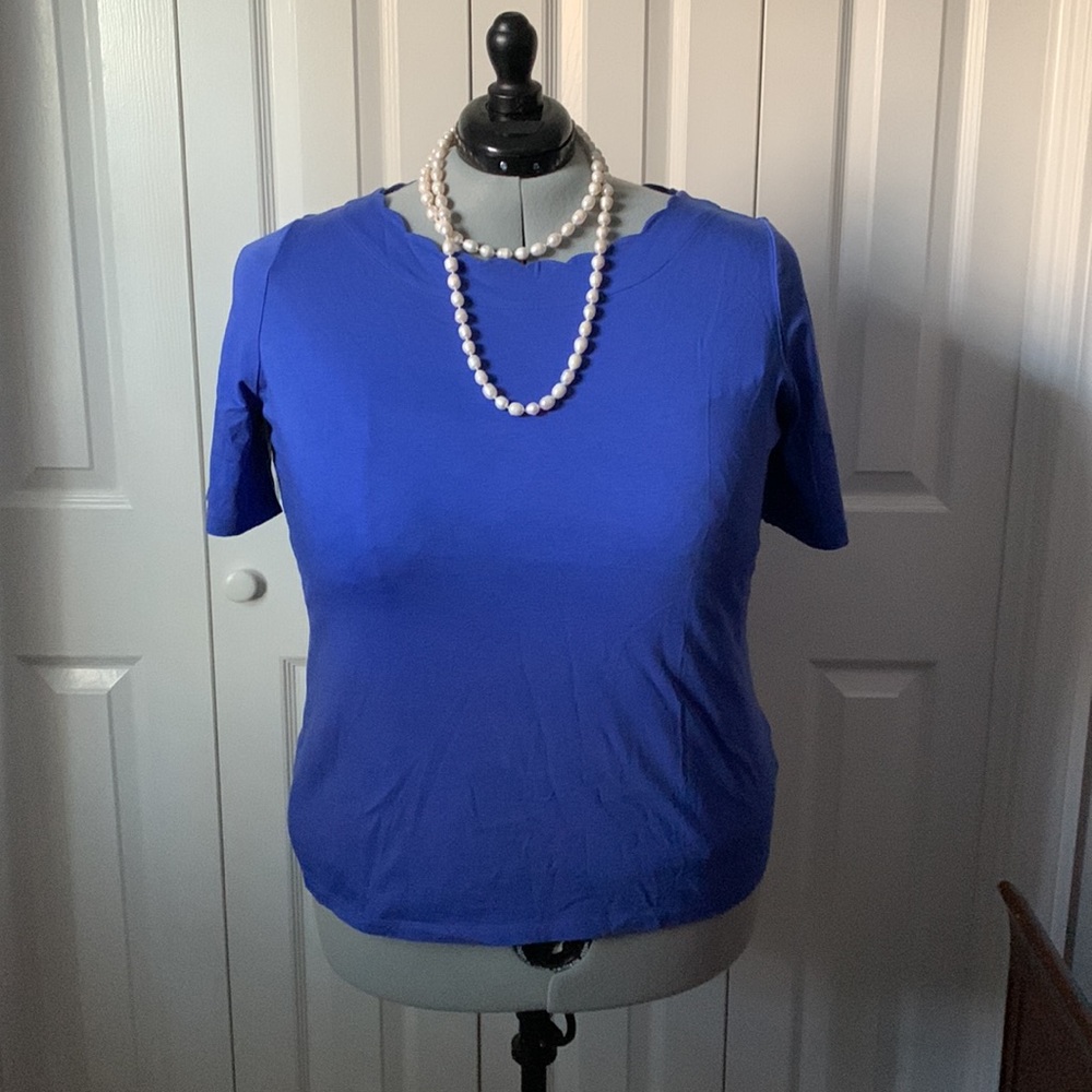 Talbots scallop neck shirt